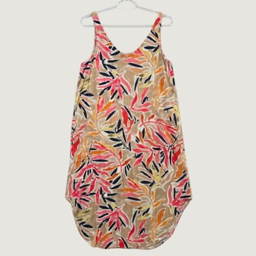 Nic+Zoe Dress Women's Small Sunrise Floral Live In Tank Abstract Midi Pockets